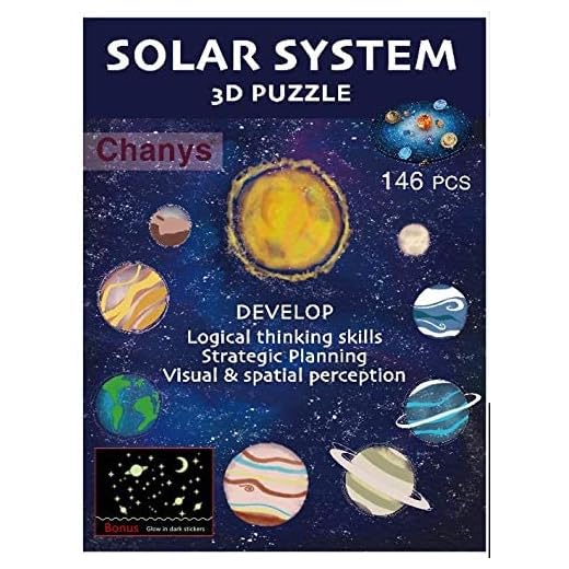 Space Puzzle Outer Space 3D Planets for Adults and Kids Solar System Game for Boys and Girls Brain Teaser Toys Astronomy Lovers 146 Pieces