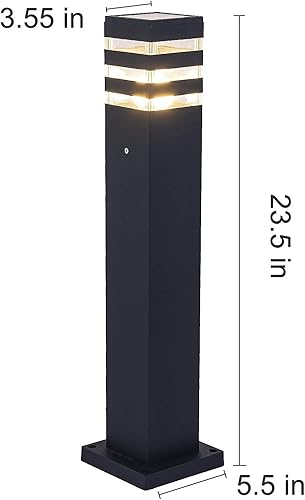 Miniatura 6 de Luces de camino, luces de poste IP55, impermeable, para exteriores, lámpara de pie, lámpara de pie, portalámparas E26, cableada, adecuada para