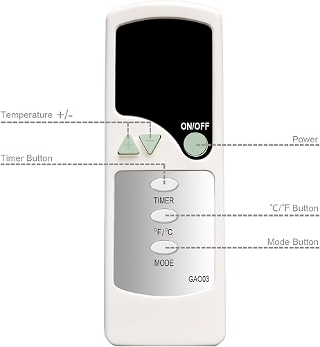 Miniatura 3 de Mando a Distancia de Repuesto para Calentador de Gabinete de Cuarzo Infrarrojo Eléctrico Soleil WH-94H PH-91F PH-91S PH-91E-WD PH-91E