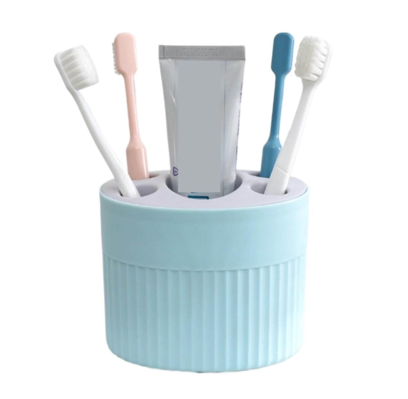 Bathroom Holder Plastic Toothbrush Holder Bathroom Toothpaste Storage Organizer Detachable Toothbrush Accessories(Blue)