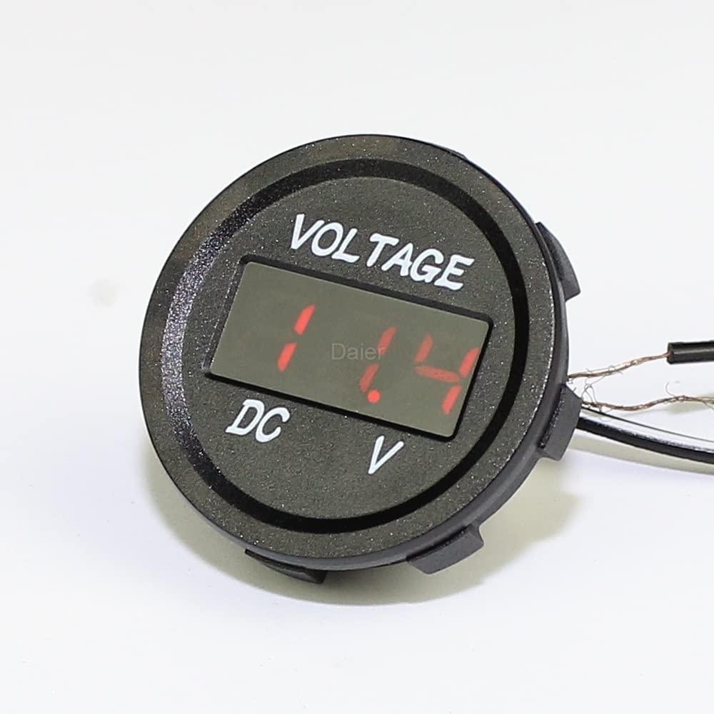 VOLTMETRO DIGITALE TONDO 12V-24V LED ROSSO D= 28mm - Foto 9