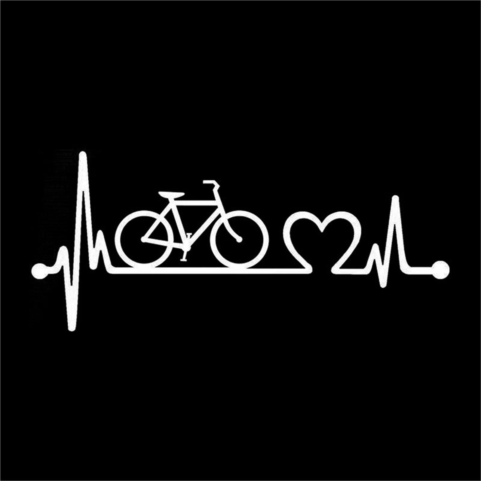 HAfgDJ Car Sticker 18.5cm*8.1cm Bicycle Heartbeat Lifeline Cycling Sticker On Car Funny Stickers and Decals Car Styling Motorcycle
