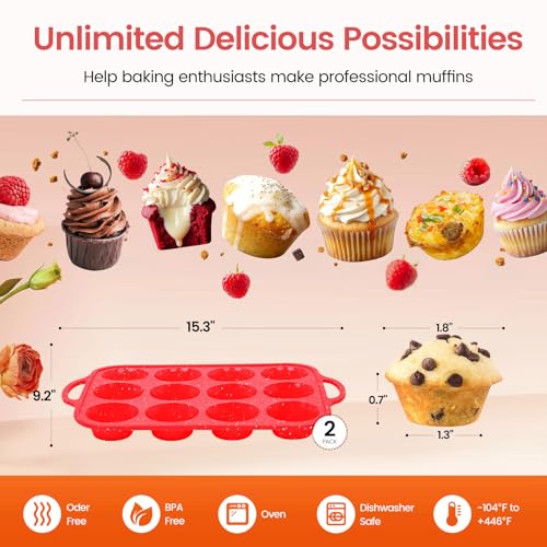 48% Off Fimary Reinforced Silicone Muffin Pans - 2 Pack - Image 5