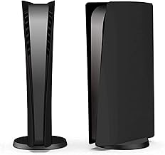 Capa para console PS5, ArVin PS5 Skin Placas de reposição para placa frontal para PS5, ABS antiarranhões, à prova de poeira, acessórios para jogos para Sony PlayStation 5 console de jogos edição digital – Preto