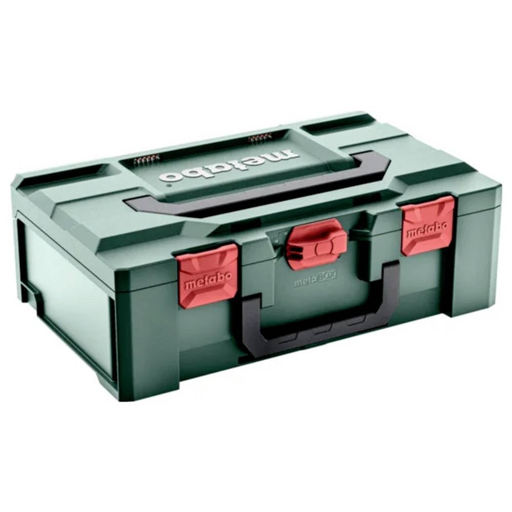 Metabo 626890000 metaBOX 165 L for Angle Grinders Dimensions: 496 x 296 x 165 mm. Case Volume: 16.7 l. Maximum Load: 125 kg.