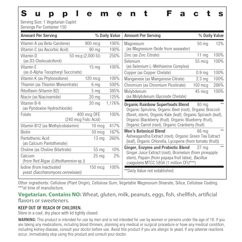 Rainbow Light Mens Multivitamin One + | 150 Caplets - Image 2