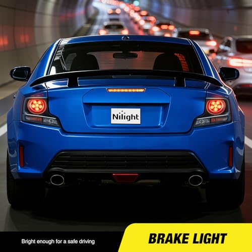 Image of Nilight Third Brake Light Tail High Mount 3rd Stop Lights Smoked Lens Compatible with Toyota Scion tC 2011 2012 2013 2014 2015 2016 Van SUV Rear Center Cab Lamp