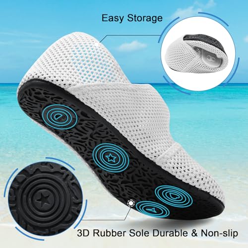 Image of Water Shoes for Women Men Barefoot Beach Swim Aqua Socks Summer Wide Slides Sandals Quick Dry Pool River Sea Sock Shoes