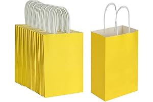 100 Pack Yellow Kraft Bags Perfect for Birthday Party Favors