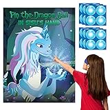 Dragon Princess Adventure Kumandra Blidfold Poster Pin The Dragon Ball in Dragon's Hand Stickers...