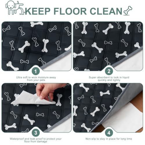 Image of Eterish Reusable Washable Pee Pads for Dogs Large /Extra Large 36'' x 41'' 2 Pack, Absorbent Pet Puppy Dog Training Pads Non-Slip, Waterproof Whelping Potty Pads for Dogs Leak-Proof