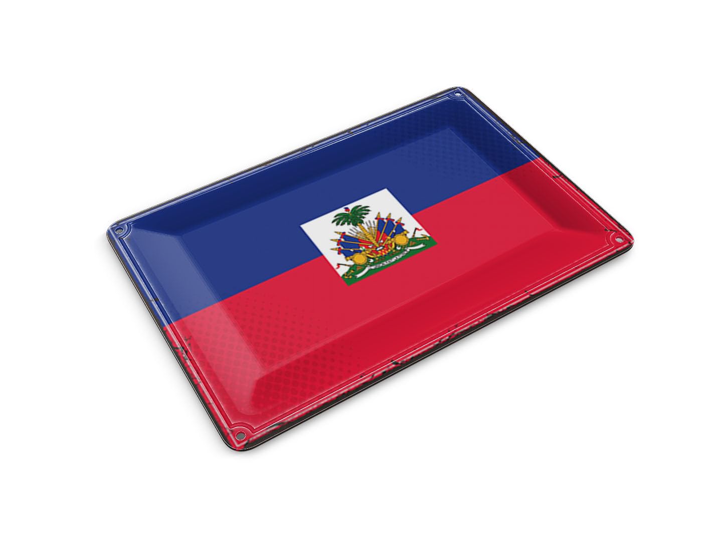 Femer Tin Postcard Haiti Flag 14 x 10 cm Retro Flag of Haiti Decorative Sign
