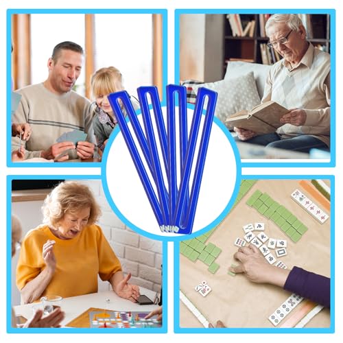 4 Pcs Blue Mahjong Line Finder, accesorio acrílico para Mahjong miniatura 6