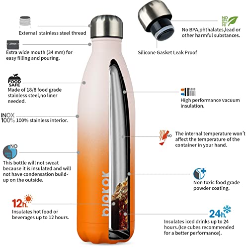 Image of BJPKPK 25 oz Insulated Water Bottle, Stainless Steel Flask, Leak Proof