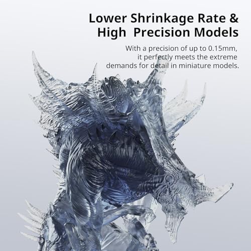 Image of ANYCUBIC Water Washable 3D Printer Resin 2.0, 405nm High Precision 3D Resin, Low Shrinkage Photopolymer Resin for 4K /8K /12K Capable LCD DLP Resin 3D Printer (Smoky Black, 1000g)