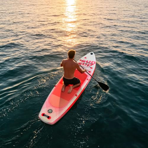 Image of Inflatable Stand Up Paddle Board Extra Wide SUP Board with Removable Fin with Premium SUP Paddle Board Accessories, Wide Stable Design, Non-Slip Comfort Deck for Youth & Adults