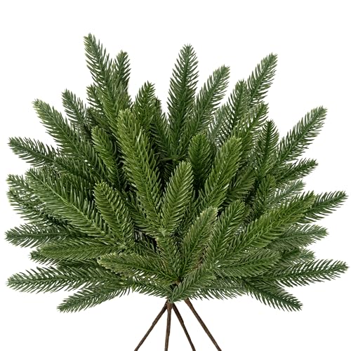 4 Stück Künstliche Tannenzweige wie Echt 45cm weich Silikon Tanne...