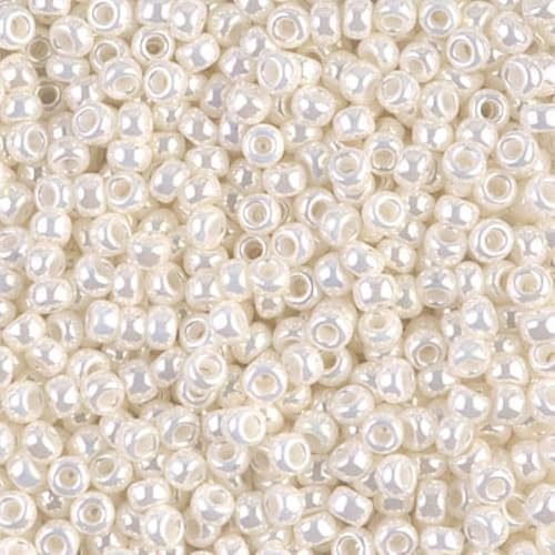 Miyuki Round Seed Beads 6/0 Ivory Pearl Ceylon 20g Tube Glass Beads for Loom Weaving Embroidery Stringing & Jewelry Making Made in Japan