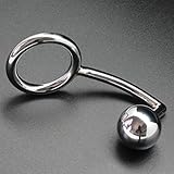 Anal Plug Cock Ring with Ball Metal Steel Hook Chrome Butt