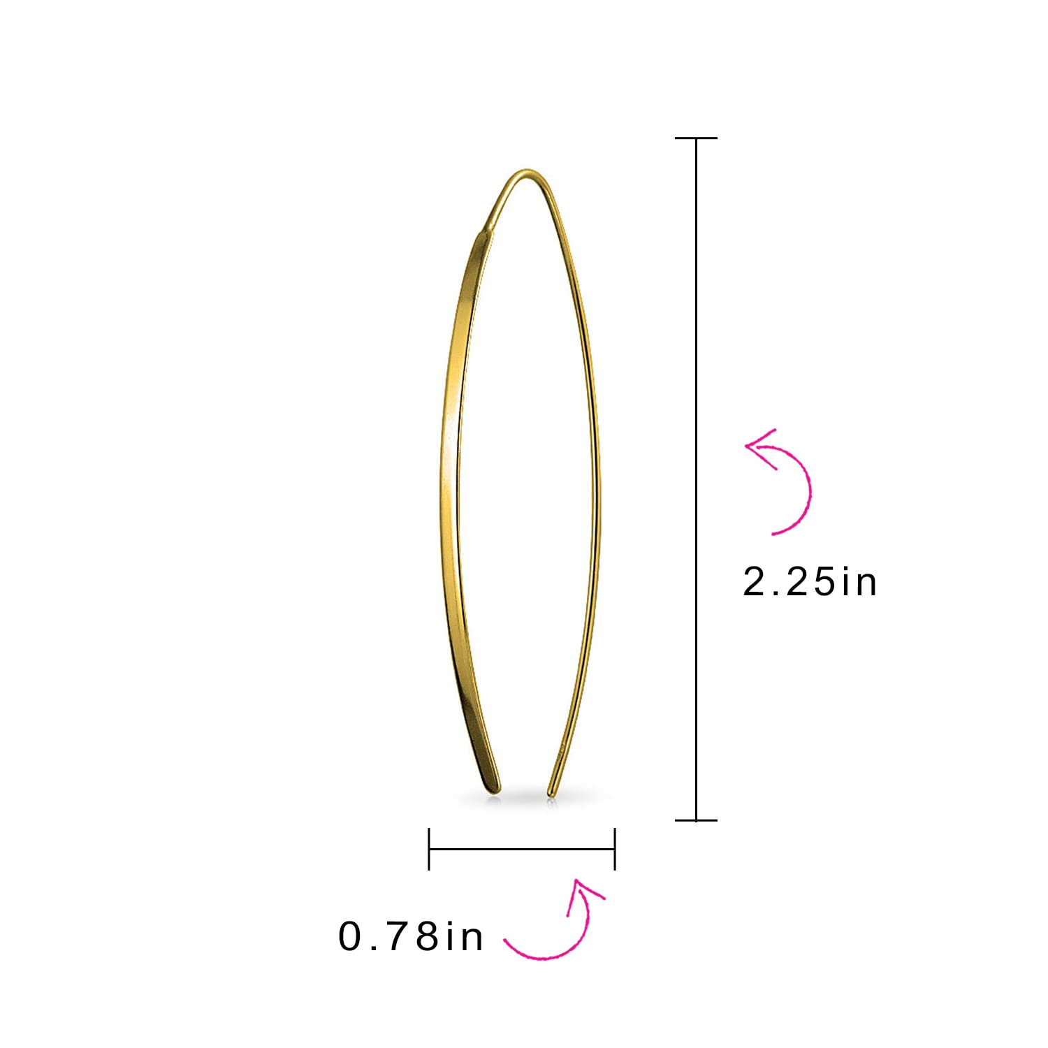 Delicado Minimalista Moderno Largo Delgado Lineal Pendientesenhebrador Para Mujeres Adolescente Rosa Chapado En Oro .925 Plata De Ley