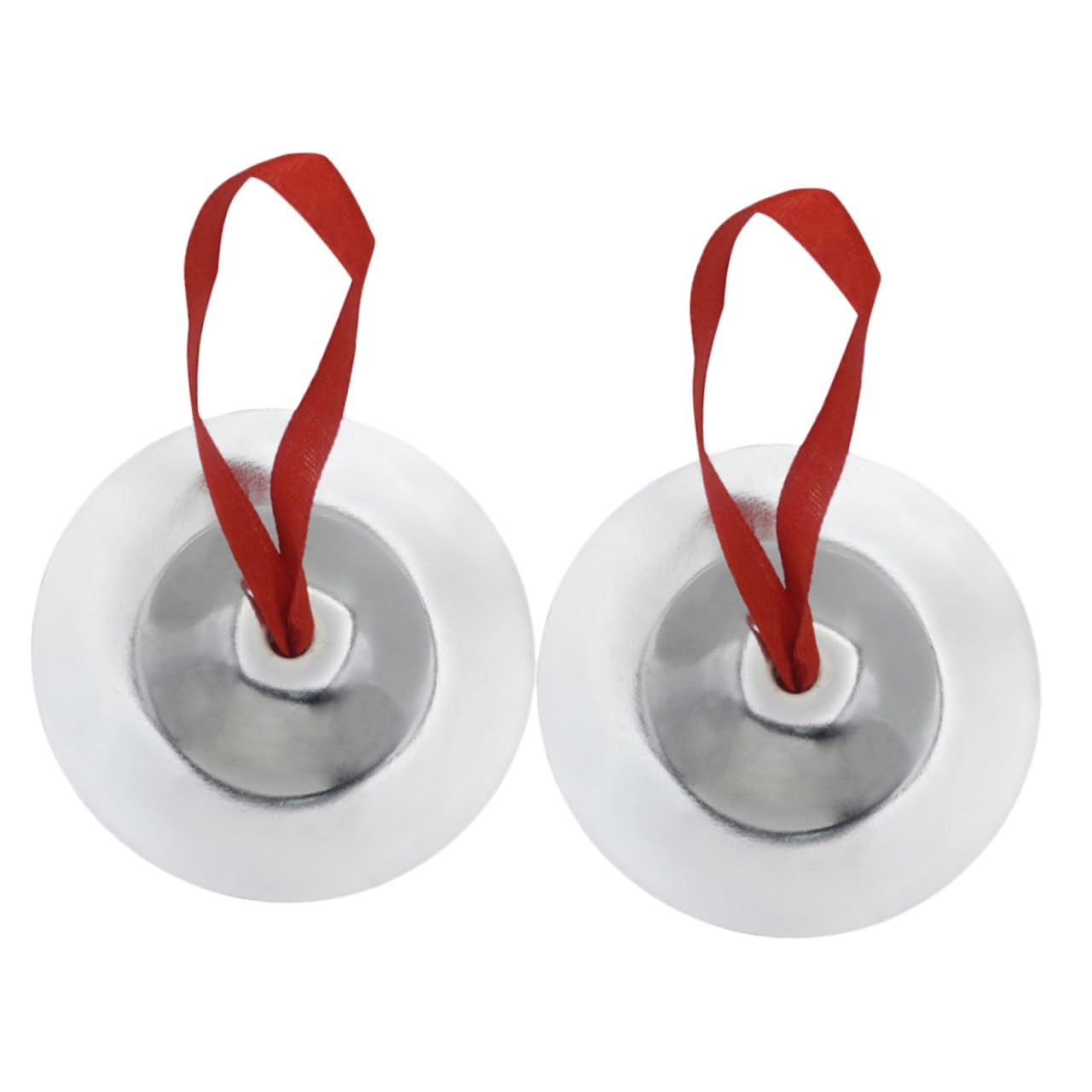 VANZACK 1 Pair Mini Finger Cymbals Durable Cymbals for Dancers Crisp Sound Easy to Carry for Evening Parties Silver Finish
