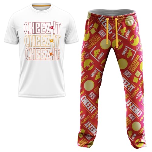 Kellogg’s Mens Cheez-it, Eggo & Frosted Flakes 2-pc Lounge Set With Tee & Lounge Pant in Gift Box, Multiple Designs in S-xl 2-piece Set Cheez-it! S