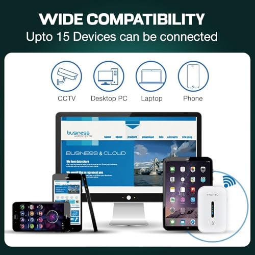 Image of 4G WiFi Dongle | Upto 300Mbps, 4000mah, 20hrs, 10 Devices, Support All Sim Airtel, Jio | Plug & Play Portable WiFi Hotspot Device | Wireless Data Card Stick for Travel | Sim Adapter Included