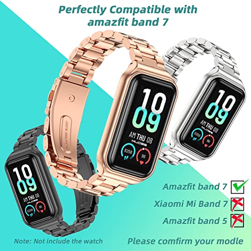 Image of Strap for Amazfit Band 7 Metal Replacement Strap Wristband Watch Strap Compatible with Amazfit 7 Fitness Tracker smartwatch