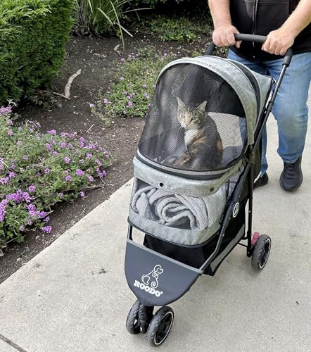 image for ROODO 3 Wheel Dog Pet Cat Stroller Best Lightweight Foldable Compact P