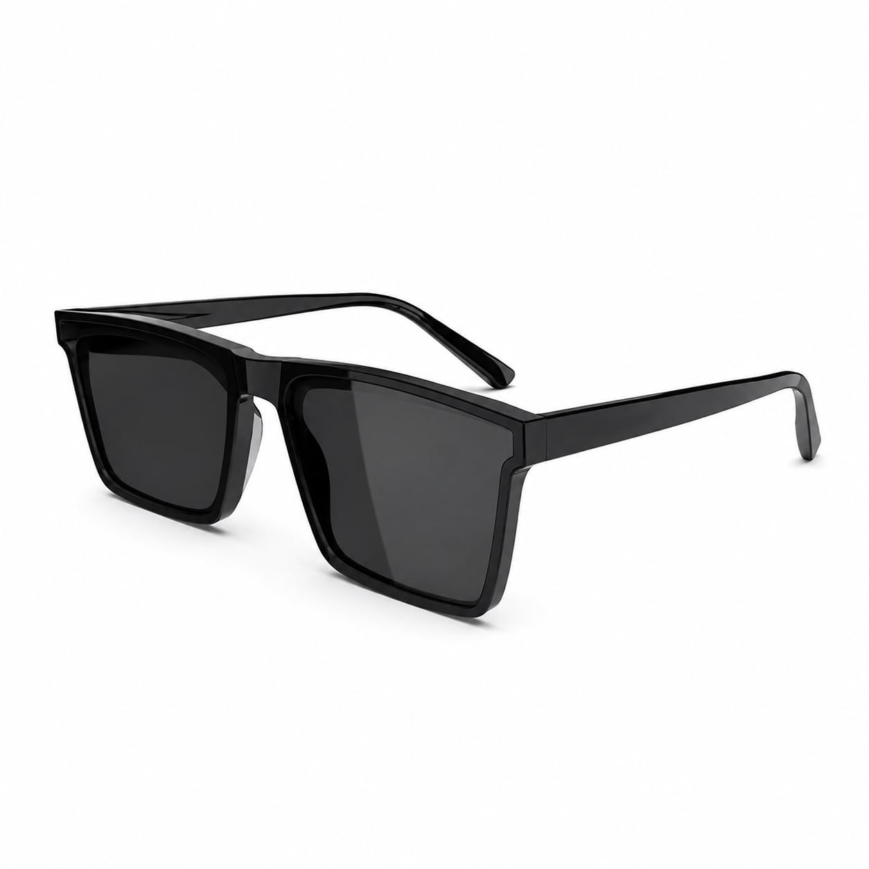 SUNGLIX Black Square Sunglasses for Men & Women