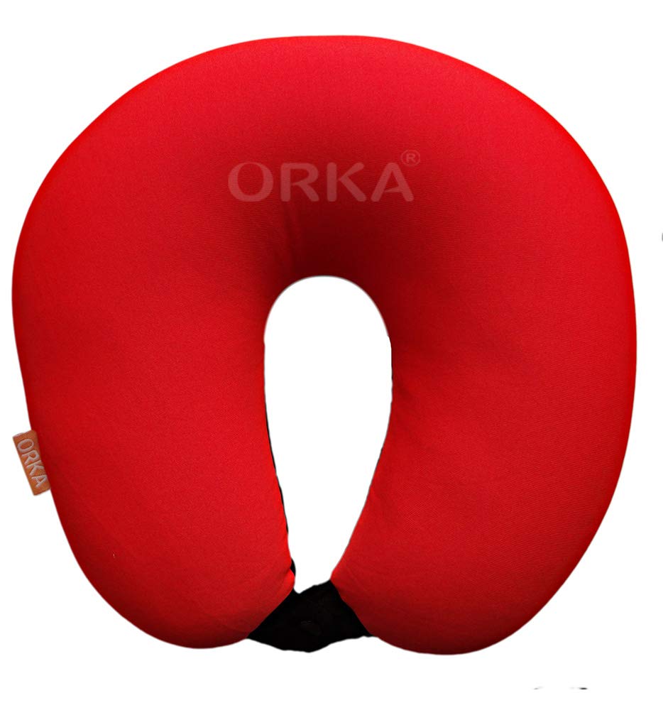 Orka Travel Solid Microbeads U Neck - Red, Black