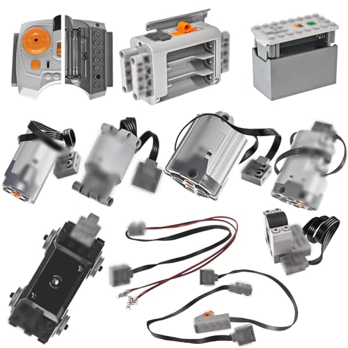 Uncle Brick 12 in 1 Motor Power Function Set Equipped with Powerful High-Torque High-Speed Motor Advanced Control Functions Compatible with Major Brands Suitable for Building Block Modification