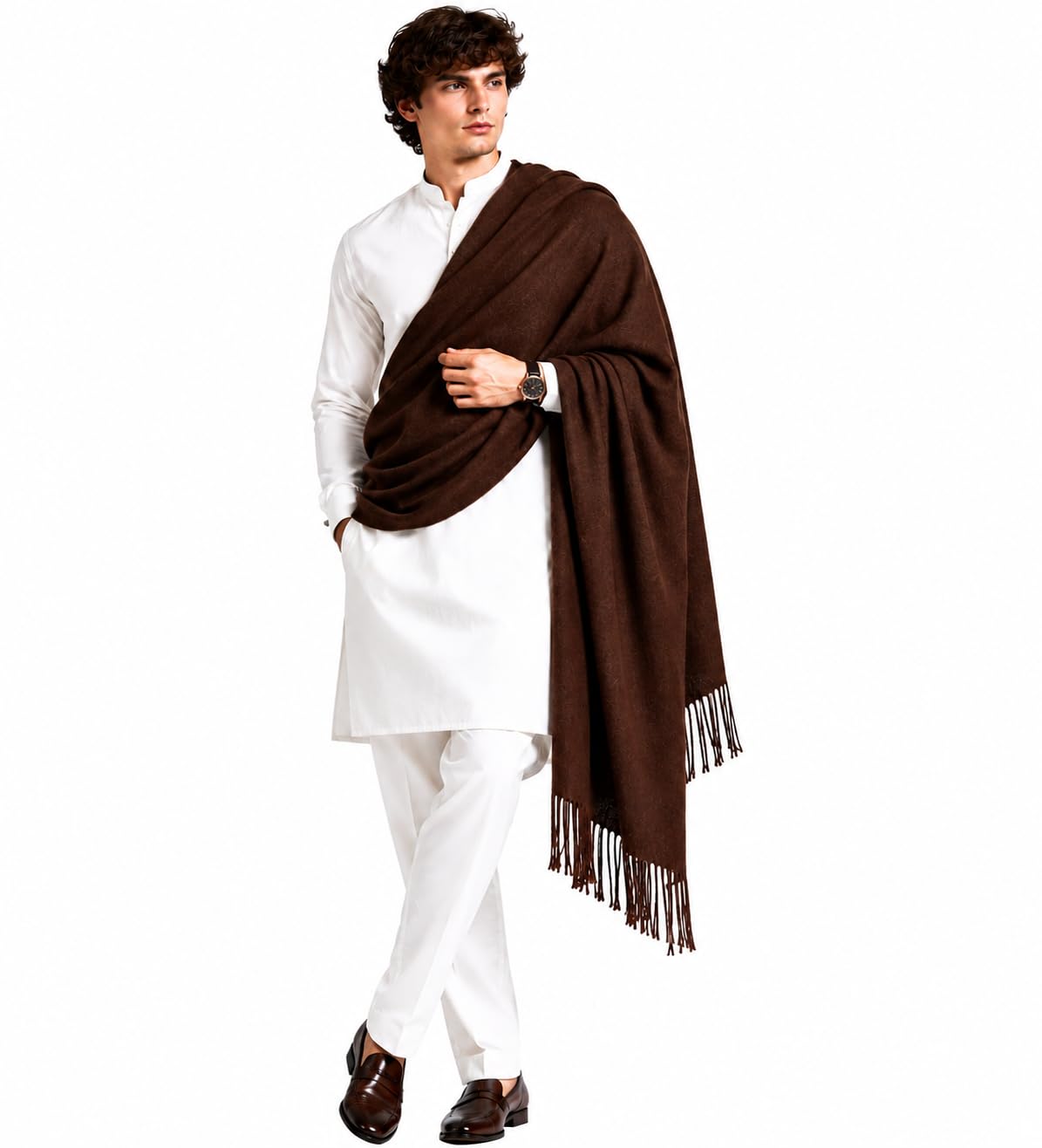 Men Men's Woven Shawl-image-16