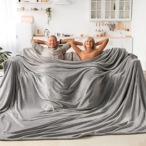 Image of BEDELITE Big Fleece Blanket - 120 inch x 120 inch (10' x 10'), Super Soft Fluffy Fuzzy Oversized King Blanket for Bed, Couch, Sofa, Camping, Fits Whole Family, Grey