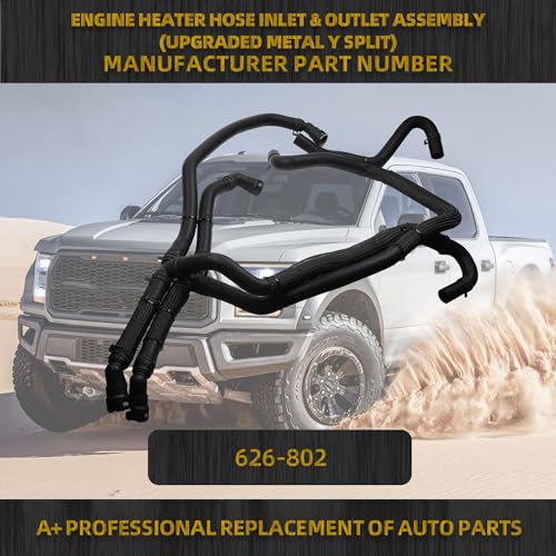 Image of Dasbecan 626-802 Engine Heater Hose Inlet & Outlet Assembly Compatible with Ford F-150 2015 2016 2017