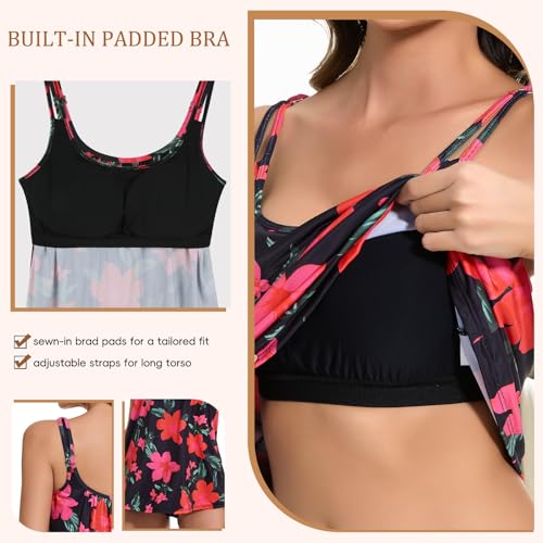 JOYSHAPER Women's Built in Bra Flowy Loose Fit Casual Halter Cami Tank Top4