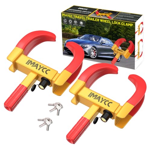 Imaycc 053 Wheel Lock For Car 2 Packs, Heavy Duty Trailer Wheel Lock cover