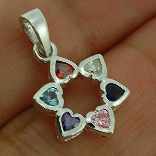 Stella di David ciondolo con cristalli multi colori Harts con catenina in argento 925