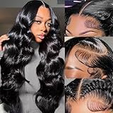 220 Density 30 Inch Body Wave Lace Front Wigs Human Hair, 13x6 HD Transparent Lace Front Wigs Human Hair Glueless Frontal Body Wave Wig for Women, Pre Plucked, Tangle Free, Average Cap, 30 Inch