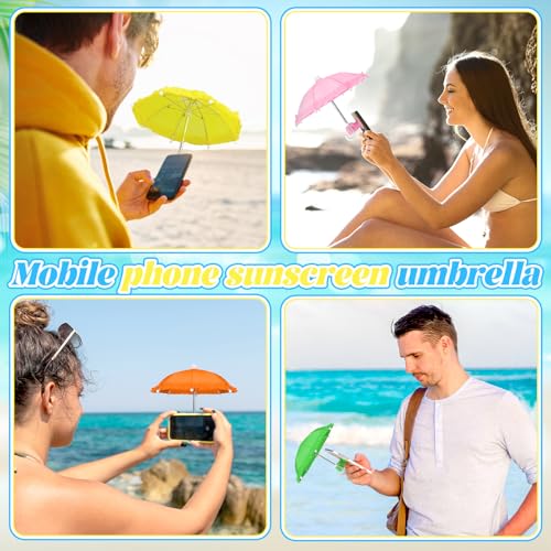 Silipull 8 Sets Phone Umbrella for Sun Phone Umbrella Cell UV Protection Adjustable Sunshade with Hand Style Suction Cup Outdoor Sun Shield Sunshade for Summer Beach Holiday (Colorful) by Silipull - Used condition - Image 4
