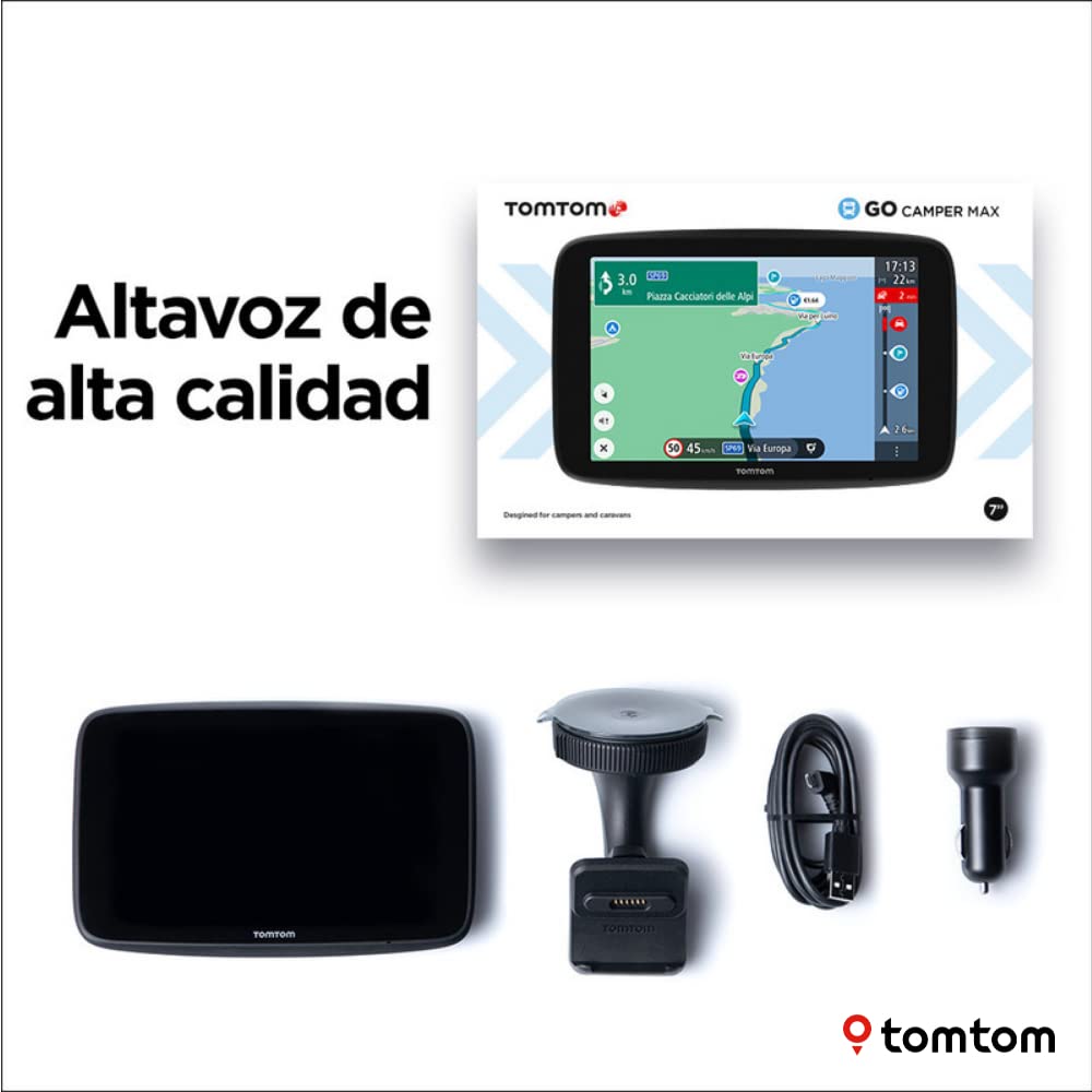 TomTom GPS Navegador para caravanas y Autocaravanas y PDI Go Camper MAX con Pantalla HD de 7"