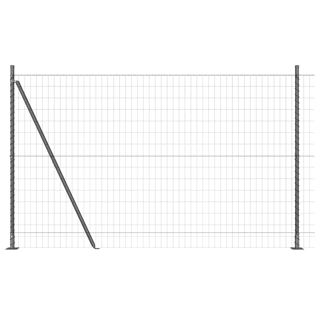 Outdoor Fence with Post Grey 1.4 x 10 m Steel and PVC Garden Boundary Panel Set Weather Resistant Modern Design for Terrace Pet Enclosure and Privacy Backyard