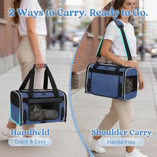 Image of rabbitgoo Cat Carrier Soft with Rollable Flap, Travel Safe for Car Airline