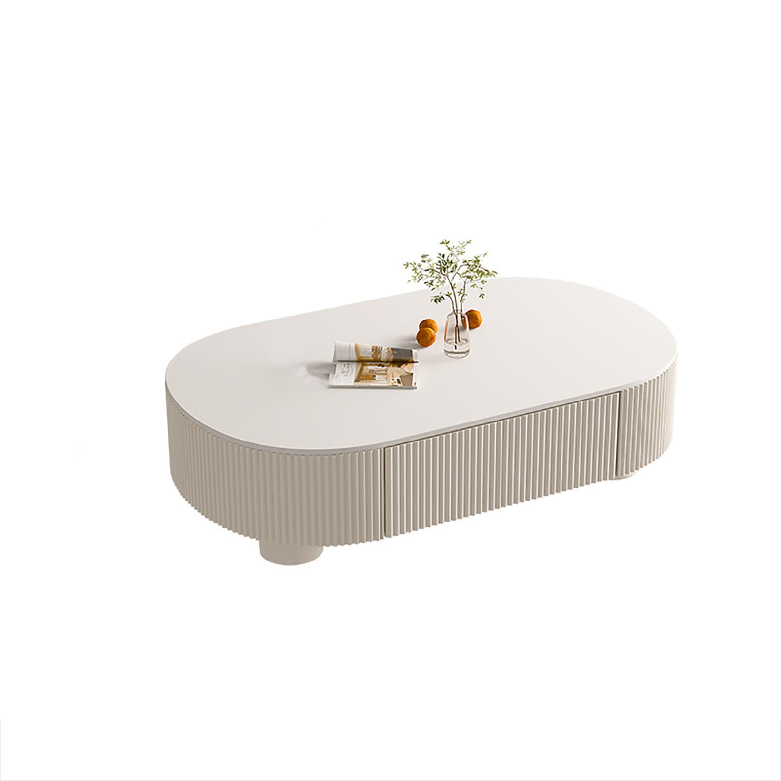 SXZenSpace Faux Marble Coffee Table for Living Room,Modern Oval Center Nesting Stacking Side End with Storage Drawer,B,120x60x33cm(47x24x13inch)
