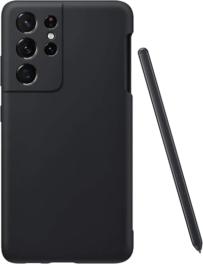 A-creator Galaxy S21 Ultra Silicone Case with S Pen Replacement for Samsung Galaxy S21 Ultra 5G (Black)