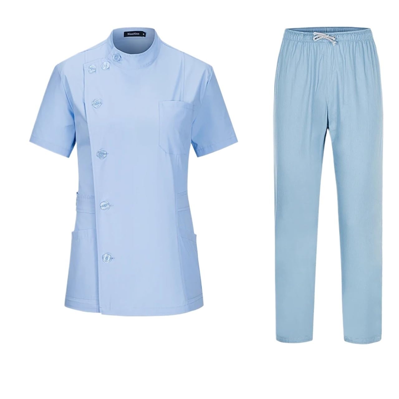 Uniforme Sanitario Unisex Uniformes médicos Profesionales for Hombres y Mujeres, Conjuntos de Uniformes, Enfermeras, Accesorios for Salones Belleza(Light Blue,M)