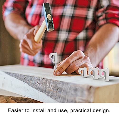 Seleware 20 Pcs Q-Hanger, Home Christmas Lights Hanger Hooks With Nails For Easy Release Outdoor Wire And Fairy Lights, Heavy Duty 40 Lb Capacity, White #TOP1