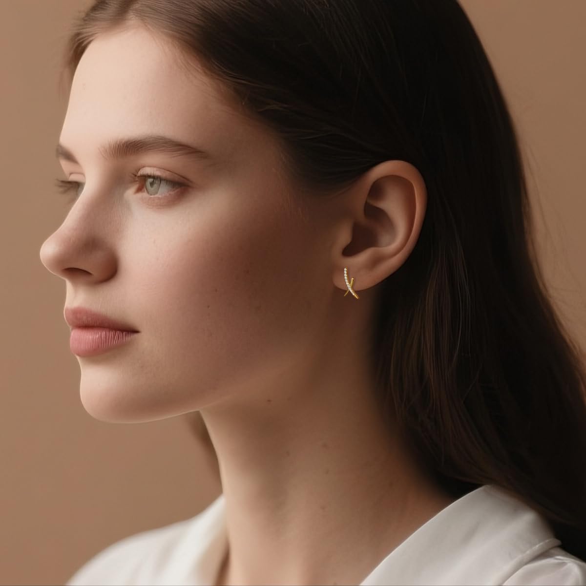 SLUYNZ Solid 925 Sterling Silver CZ X Earrings Stud for Women Teens X Stud Earrings - Image 3