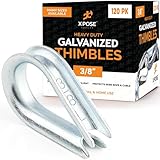 Galvanized Steel Thimbles for Wire Rope - 3/8 Inch - Marine Rigging, Sailing, Boat Anchor, Fishing, Railing, DIY, Hobby, Commercial, Industrial Applications - by Xpose Safety Pack of 120