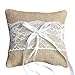 PIANUO Oreiller Anneau de Mariage Porteur Coussin de Bague avec Ruban de Lace